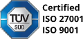 TUV ISO 27001, ISO 9001 Certified