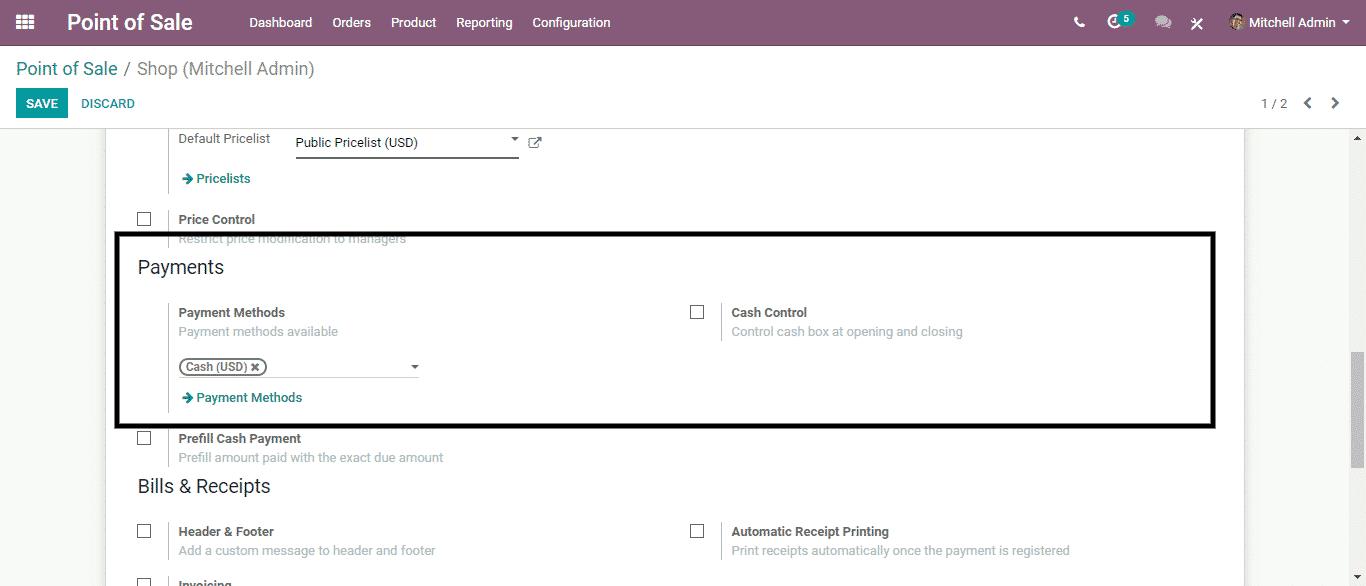 Configure payment method