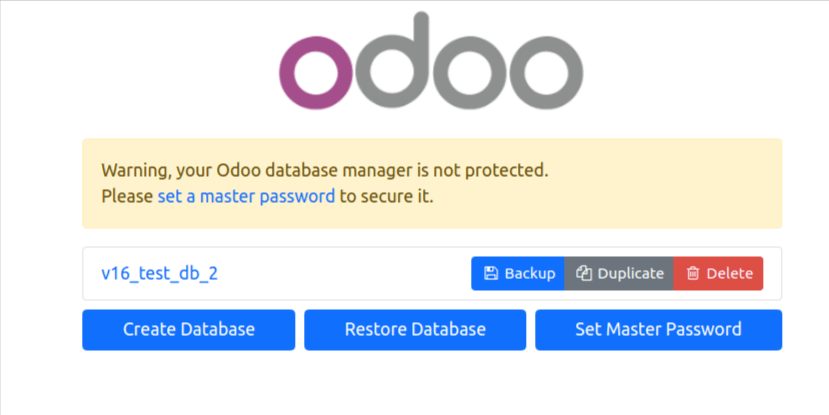 Set Master Password in Odoo-11