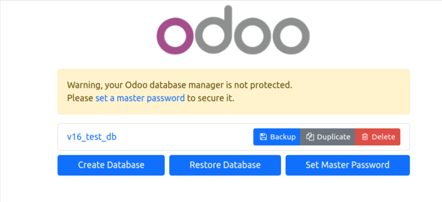 Set Master Password in Odoo-9