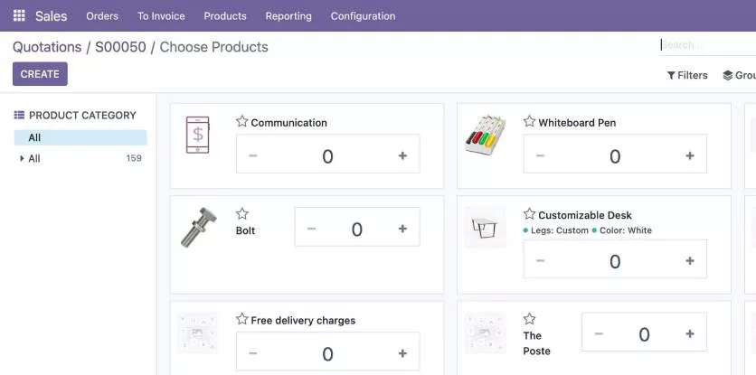 Adding Sale order products