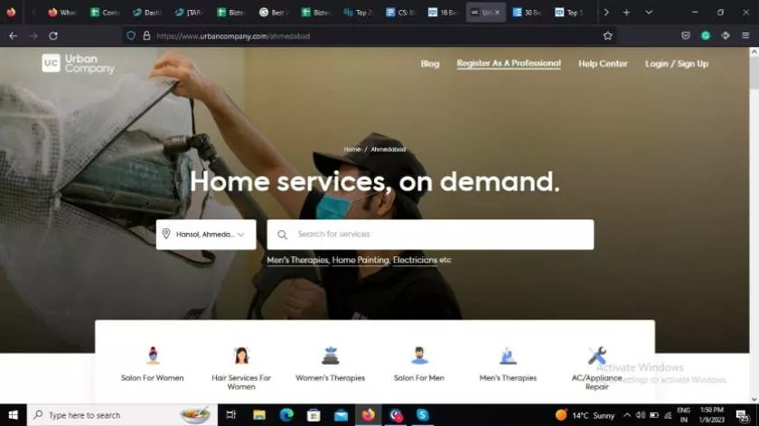 Professional services web app