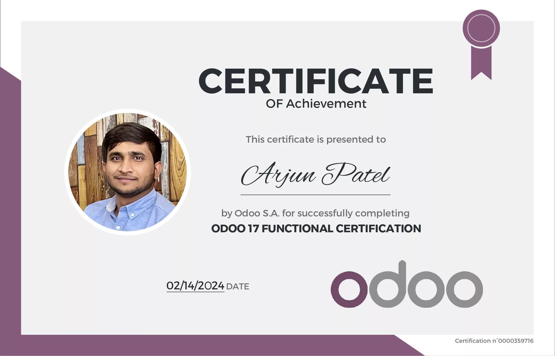 odoo Certification - Arjun patel