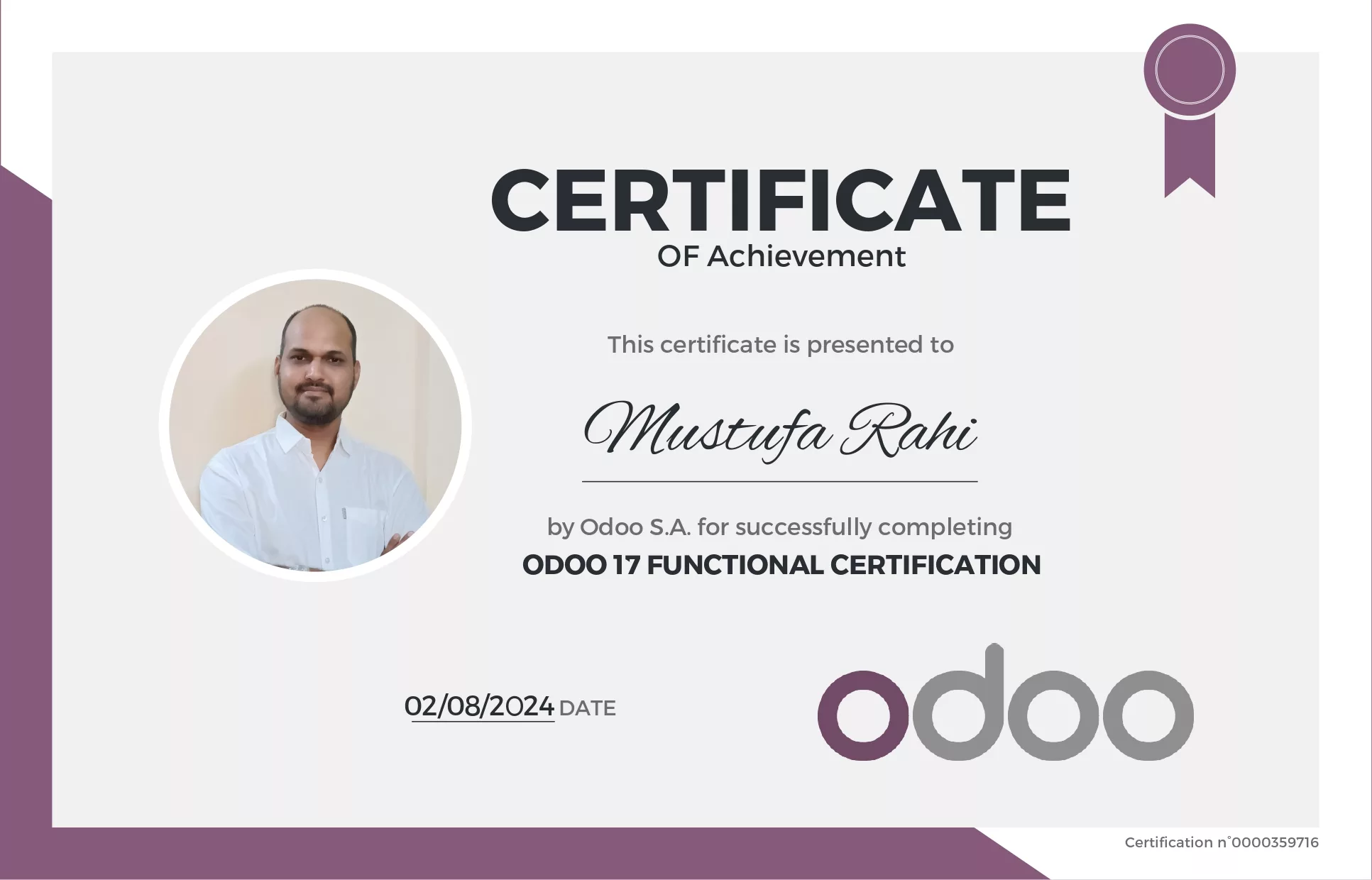 odoo Certification - Mustufa rahi
