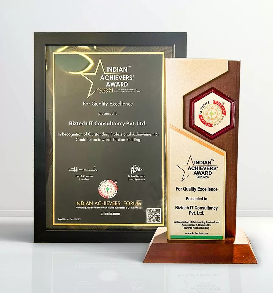 BiztechCS Wins Indian Achievers’ Award
